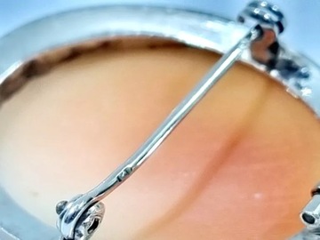 ВИНТАЖНАЯ ЗОЛОТАЯ БРОШЬ С КАМЕЕЙ 585/3,71Г БЕЛОЕ ЗОЛОТО