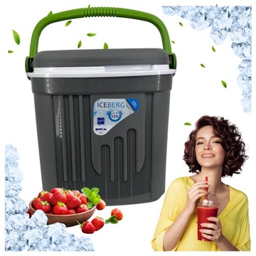 Lodówka turystyczna na wkłady 20L szara + GRATIS woreczki do 240 kotek lodu