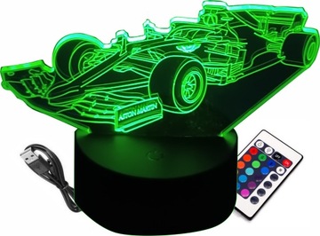 LAMPKA NOCNA 3D LED FORMUŁA F1 AUTO ASTON MARTIN