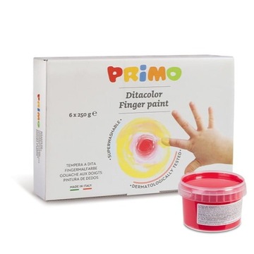 PRIMO Farby do malowania palcami 6x250g