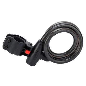 Rowerowa blokada antykradzieżowa ze spiralną stalową linką. Blokada