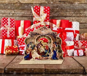 БОЛЬШОЙ РОЖДЕСТВЕНСКИЙ 3D СТАБИЛЬНЫЙ вертеп Рождественская елка Рождественский подарок День Святого Николая