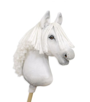 Hobby Horse Великий кінь на палиці Преміум - білий A3