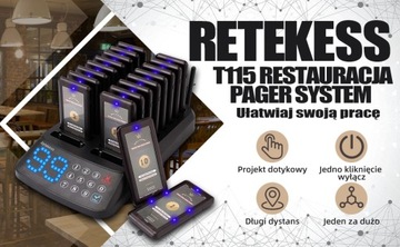 Беспроводная пейджинговая система Retekess T115, пейджер с 18 зуммерами, 500 м