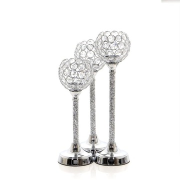 Подсвечник Glamour Lantern Chrome Silver кристалл