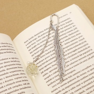 ПЕРО ЦВЕТЫ КНИГА ЗАКЛАДКА Серебро