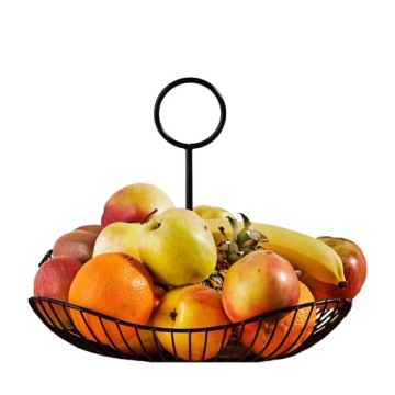 Koszyk misa na owoce metalowy organizer loftowy Altom Design czarny 28 cm