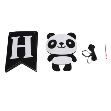 BANNER PRZYJĘCIE URODZINOWE DLA DZIEWCZYN WYCIĄGNIĘCIE FLAGI PANDA
