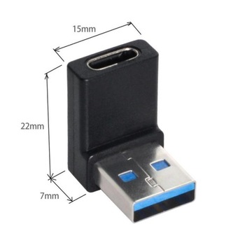 ZŁĄCZKA ADAPTER KĄTOWY 90 STOPNI USB C USB A 3.1