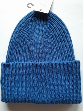 Czapka beanie damska z WEŁNĄ WOOL + reserved