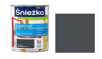 ŚNIEŻKA EMALIA AKRYLOWA RAL7016 ANTRACYTOWY MAT 0,8L - ANTRACYT SZARY