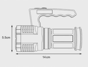 ФОНАРЬ, ПОИСК, АККУМУЛЯТОРНАЯ СВЕТОДИОДНАЯ ЛАМПА COB USB