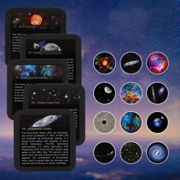 PROJEKTOR GWIAZD NA SUFIT LAMPKA NOCNA PLANETARIUM PREZENT 12X DYSK PLANETY
