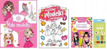 PAKIET dla modelki Kolorowanki naklejanki kredki