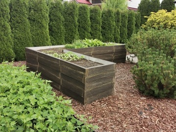 бетонный огород, приподнятая грядка 128х371см