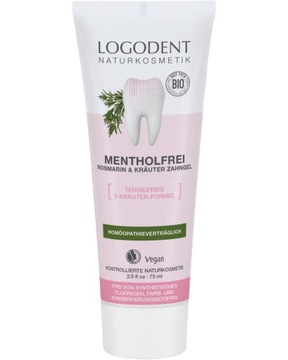 Logona MENTHOL-FREE Ziołowy Żel d/zębów bez fluoru