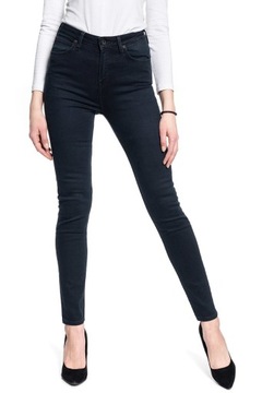 LEE spodnie HIGH WAIST skinny NAVY jeans SKYLER _ W25 L31