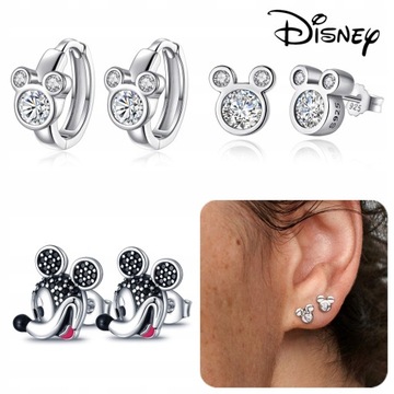 Серьги Disney Mickey Mouse из серебра 925 пробы с сердцем