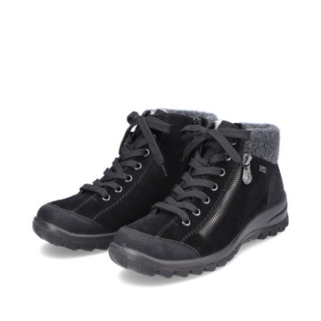RIEKER TEX skóra buty, botki damskie czarne L7132