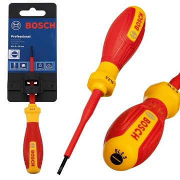 BOSCH Śrubokręt wkrętak płaski 2,5 x 75mm VDE 1000V 1600A02NC0