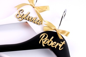СВАДЕБНЫЕ ВЕШАЛКИ ДЛЯ ВАШЕЙ СВАДЬБЫ ВАШИ ИМЕНА Золотой Бантик