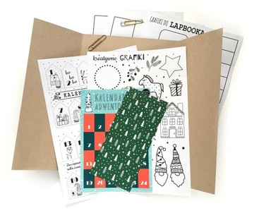 Zestaw do lapbook KRAFT wersja Kalendarz Adwentowy