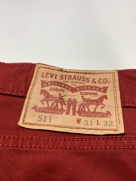 Levi's 511 STRAUSS LEVIS oryginalne bordowe Spodnie W 32 L 32