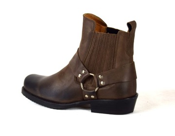КАВАЛЕРИЙСКИЕ БОТИНКИ КОРИЧНЕВЫЕ КОВБОЙСКИЕ БОТИНКИ КОЖАНЫЕ KST