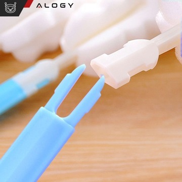 SZCZOTKA DO MYCIA CZYSZCZENIA BUTELEK SŁOIKÓW KIELISZKÓW GĄBKA MYJKA 21CM