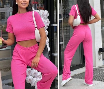 White Women's Tracksuit with Crop Top 2024 Spring