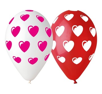 Balony Serca Serduszka Dekoracje Walentynki 5 szt