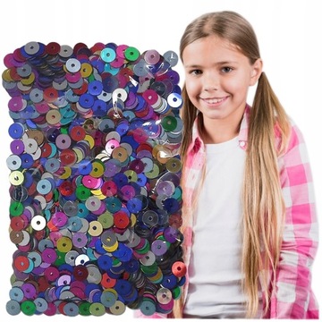 KOLOROWE CEKINY OKRĄGŁE MAŁE KONFETTI OZDOBNE