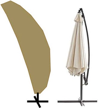POKROWIEC NA PARASOL OGRODOWY WODOODPORNY DUŻY 250cm BEŻOWY