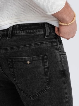 Jeansy spodnie męskie jeansowe czarne V2 OM-PADP-0109 XXL