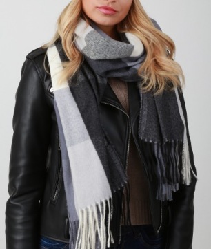 Elegancki Kobiecy SZAL w kratę Chusta wz11