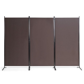 PARAWAN POKOJOWY 3-SKRZYDŁOWY CZARNY Z NÓŻKAMI 260x183cm PRZESŁONA ZASŁONA