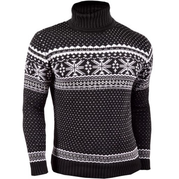 Sweter Męski Norweski Golf Stójka Bluza