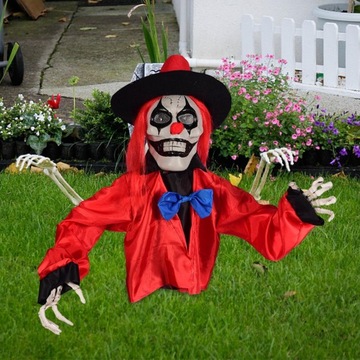 Жуткий клоунский газонный столб с подсветкой и без звука