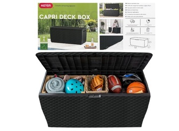 Keter Capri 305л Садовый ящик из техноротанга, антрацит