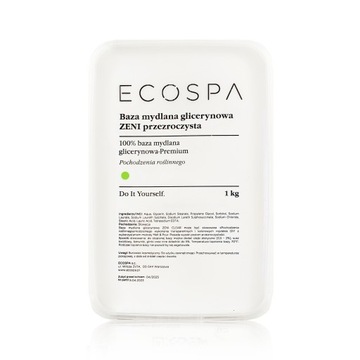 BAZA MYDLANA GLICERYNOWA PREMIUM DO MYDEŁ PRZEZROCZYSTA BEZ SLS 1KG ECOSPA