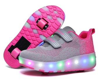 BUTOROLKI BUTY LED Z KÓŁKAMI WROTKI ROLKI