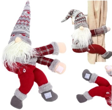 KRASNAL SKRZAT GNOM ŚWIĄTECZNY NA RZEP KLAMRA ZAPIĘCIE DO ZASŁON FIRANEK