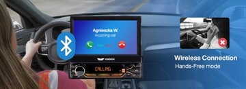 Автомобильная магнитола Vordon HT-520 Vegas, 1DIN, ЖК-дисплей, Android Auto, Apple CarPlay