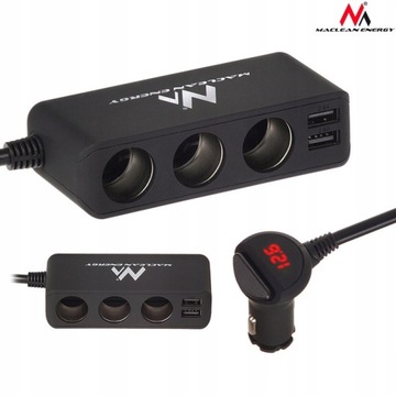 TRÓJNIK ROZDZIELACZ ZAPALNICZKI 12-24V 2xUSB 120W