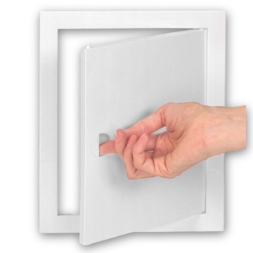 DRZWICZKI REWIZYJNE METALOWE BIAŁE UNIWERSALNE NA ZATRZASK 40 x 60cm