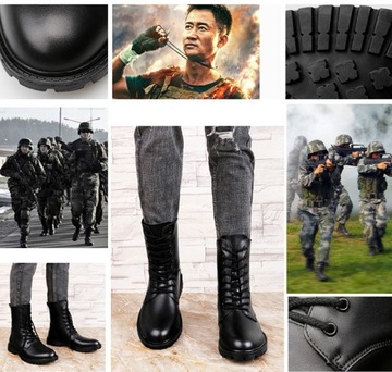 Wodoodporne skórzane taktyczne buty wojskowe wysokie buty turystyczne