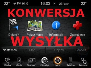 Uconnect 8.4 Konwersja na Europę Polskie menu Jeep Chrysler Dodge 2013-2017