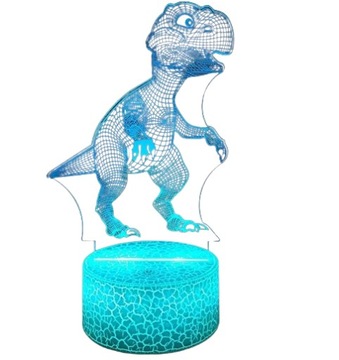 3D светодиодный USB-ночник с динозавром 16 ЦВЕТОВ + пульт дистанционного управления ПОДАРОК