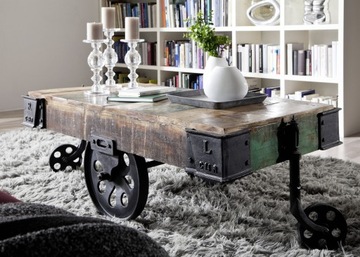 Консольный стол Деревянный индийский стол INDUSTRIAL