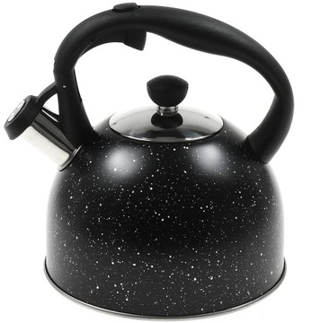 CZAJNIK TRADYCYJNY STALOWY MARMUREK CZARNY 2,5L KRISBERG INDUKCJA GAZ